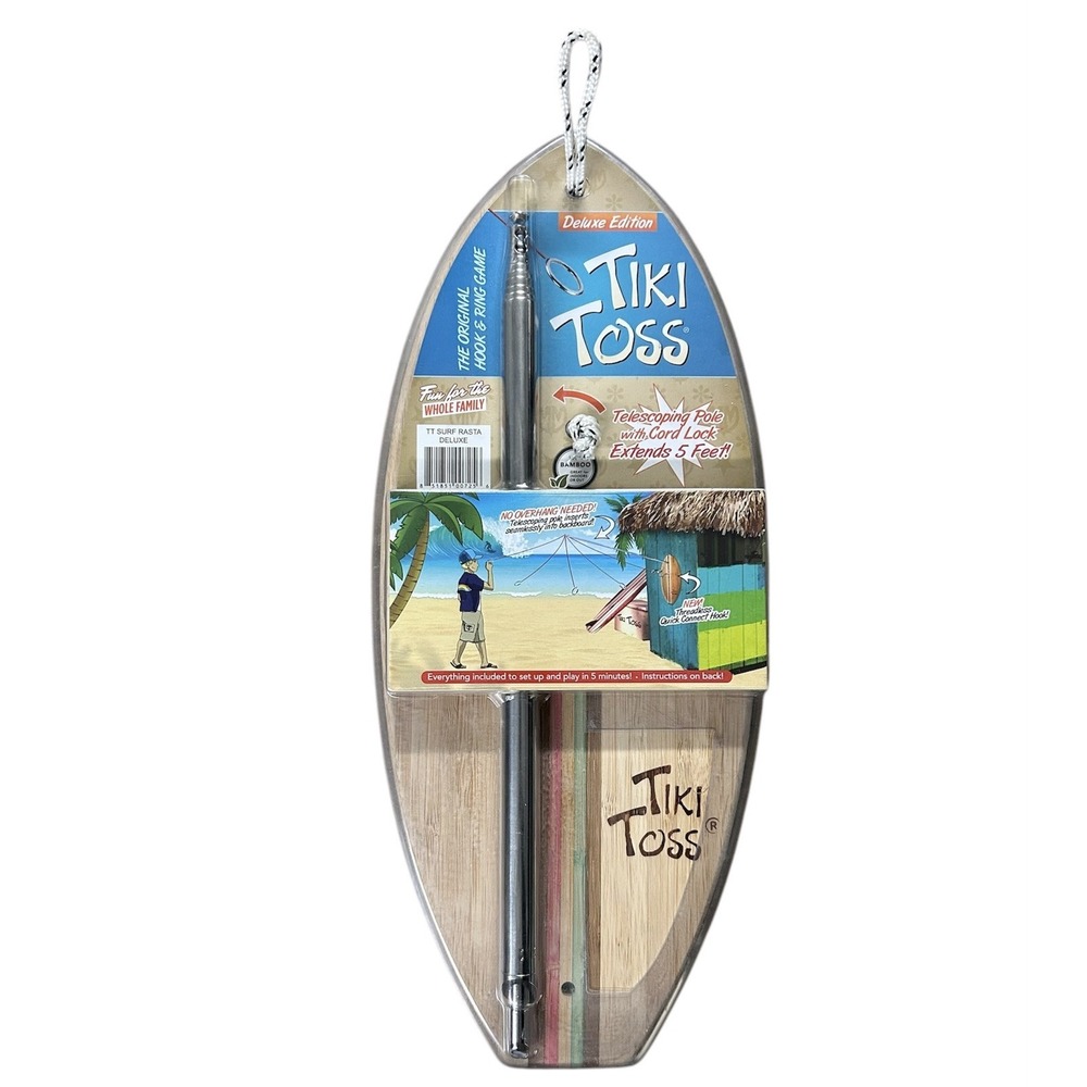 TIKI TOSS Hook and Ring Toss Game Surf Deluxe Edition Indoor Outdoor New